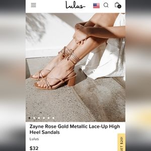 Rose Gold Lace-up Sandal